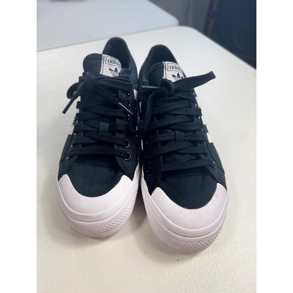 Adidas Nizza Platform Shoes Black White Canvas Sneakers Women's US 10 Trending - Picture 3 of 10